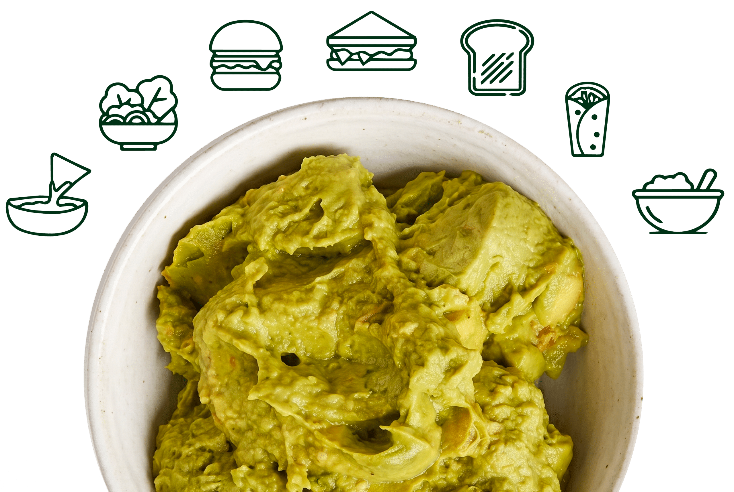 Plato de guacamole con textura chunky