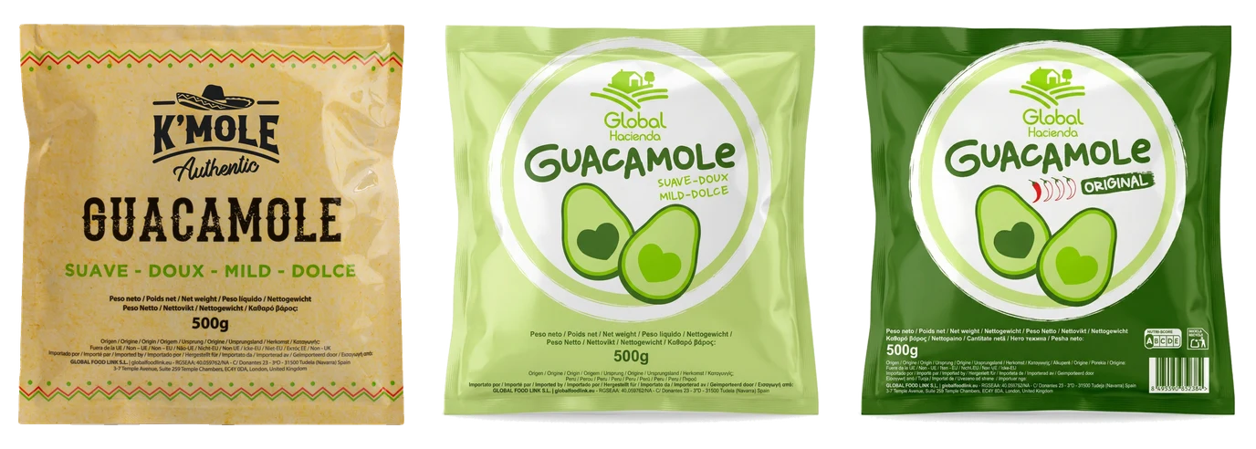 Guacamole congelado en bolsa