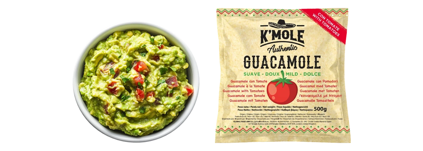 Guacamole con tomate congelado