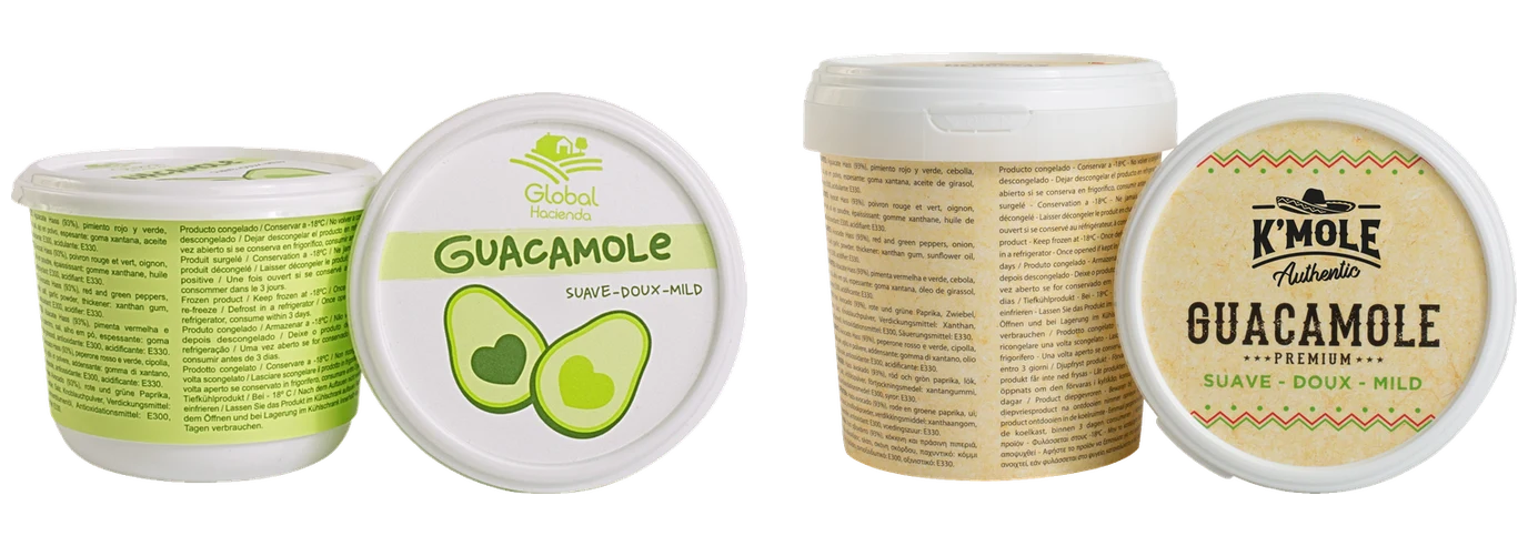 Guacamole congelado en tarrina